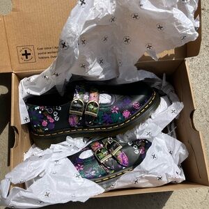 Floral Black Woman’s Dr. Martin Shoes
